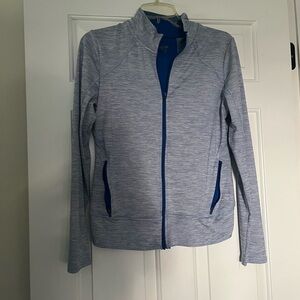 Champion Women's Heathered Light Blue Full-Zip Jacket with Royal Trim